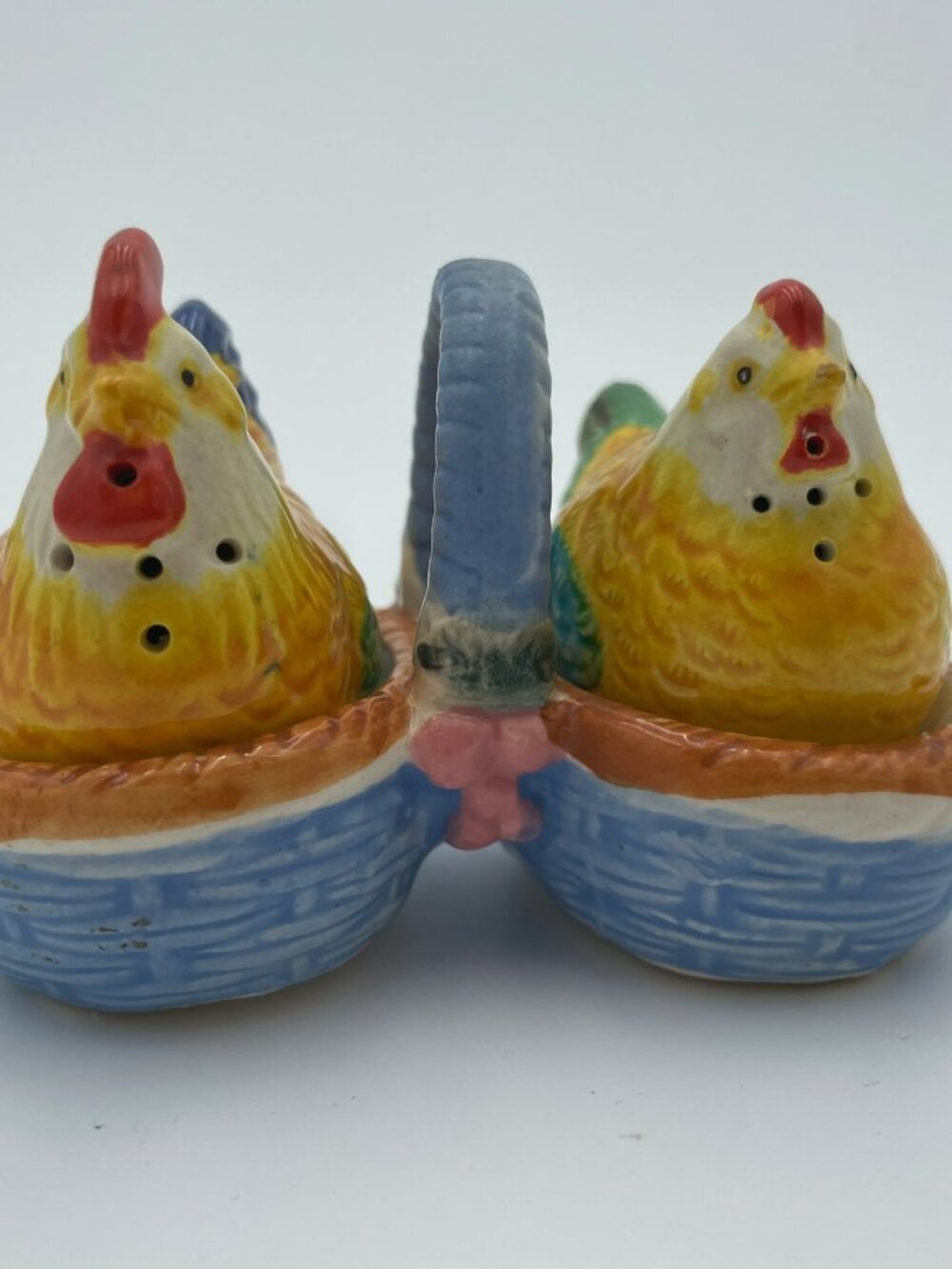 Vintage "Made in Occupied Japan" Chicken Salt & Pepper Set with Basket